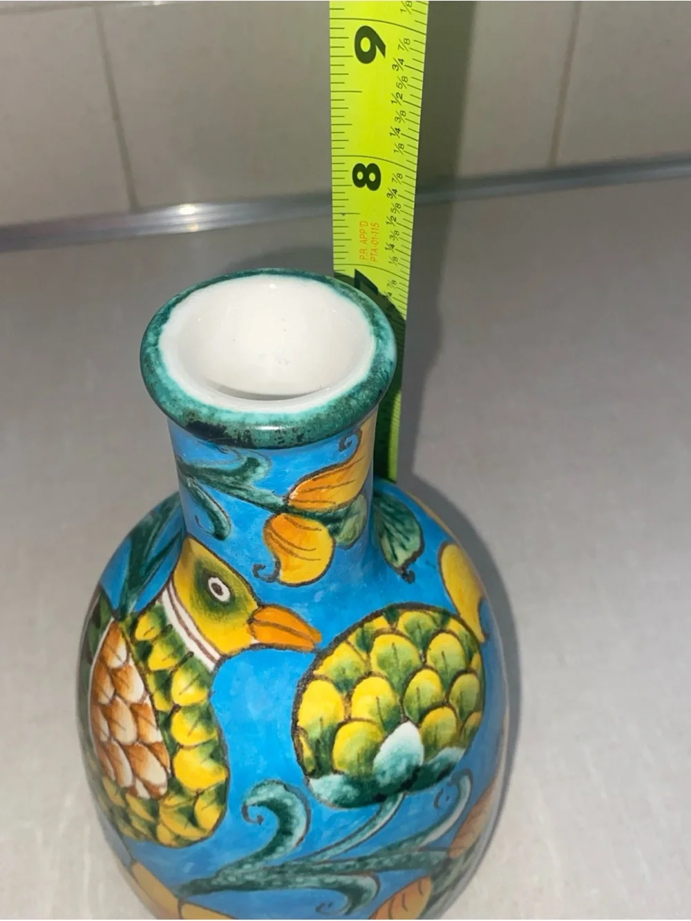 Baudinelli Italy‎ Art Vase Bird Floral Vintage Signed